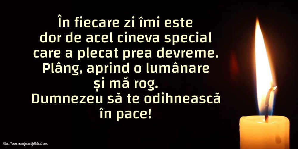 Comemorare Dumnezeu să te odihnească în pace!