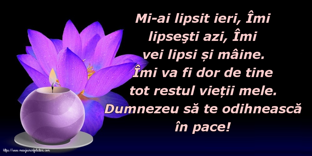 Comemorare Dumnezeu să te odihnească în pace!