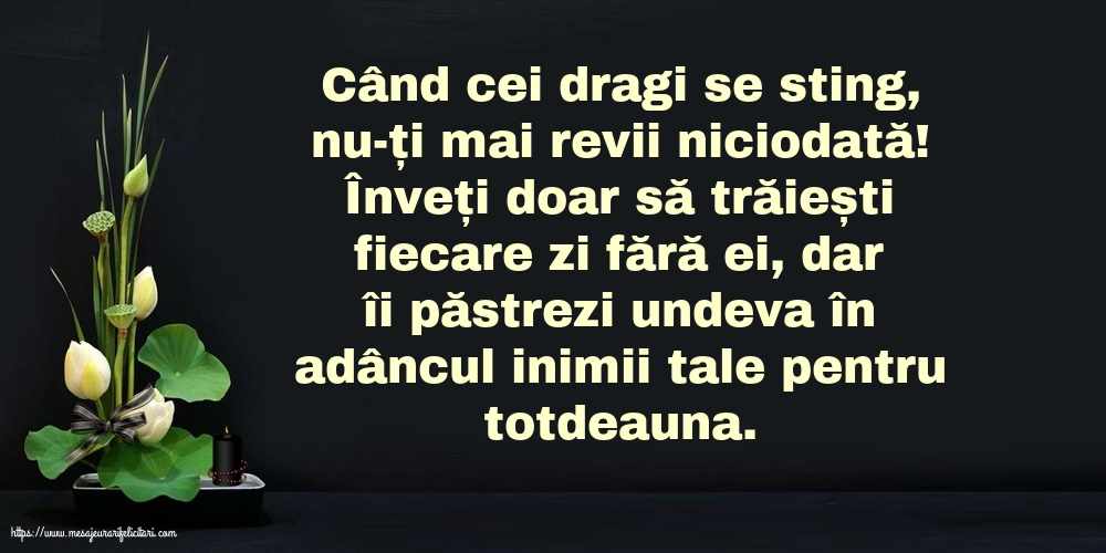 Comemorare Când cei dragi se sting, nu-ți mai revii niciodată!