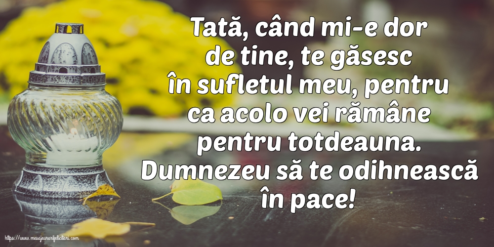 Dumnezeu să te odihnească în pace!