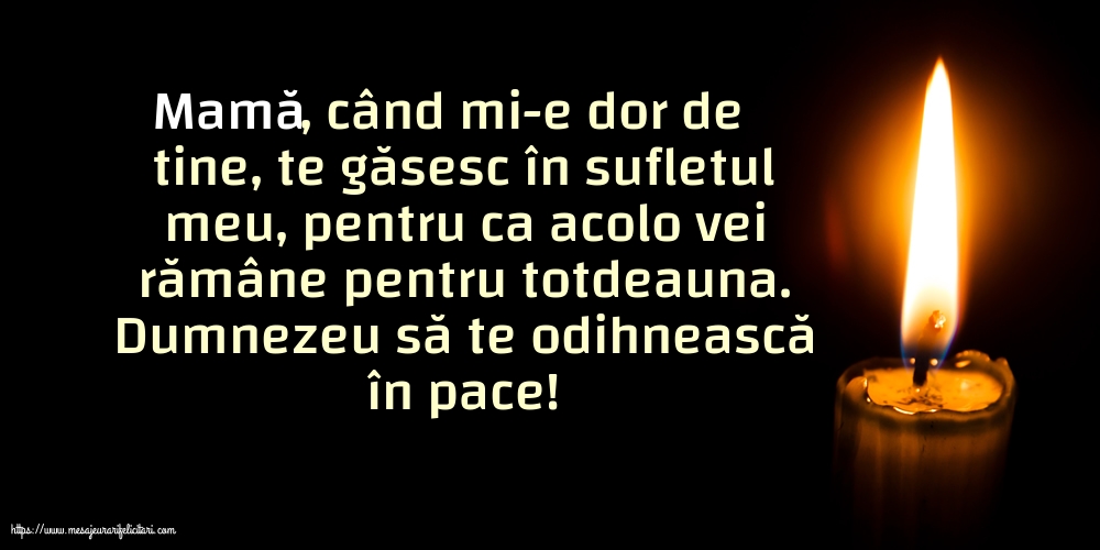 Comemorare Dumnezeu să te odihnească în pace!