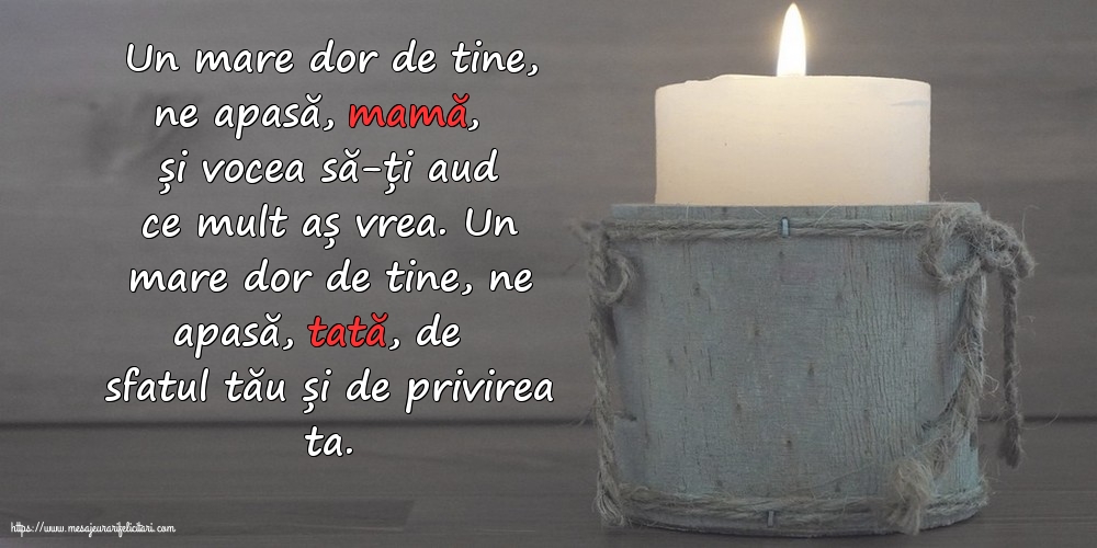 Comemorare Pentru mama și tata