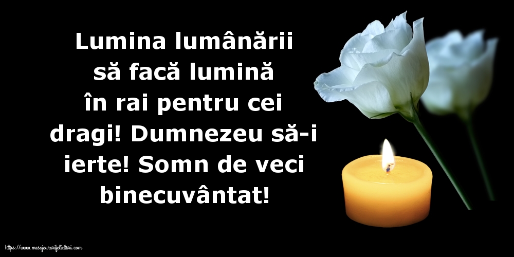 Dumnezeu să-i ierte! Somn de veci binecuvântat!
