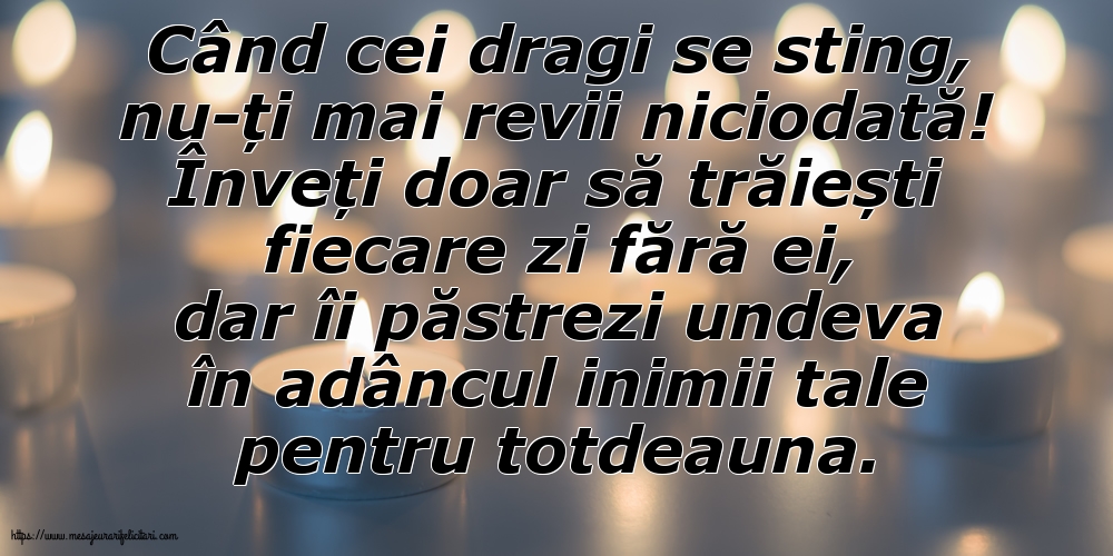 Când cei dragi se sting, nu-ți mai revii niciodată!