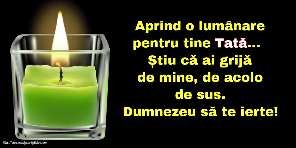 Comemorare Dumnezeu să te ierte! O lumânare pentru Tata...