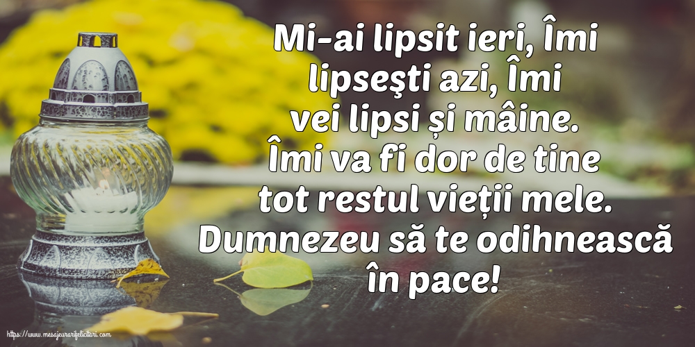 Comemorare Dumnezeu să te odihnească în pace!