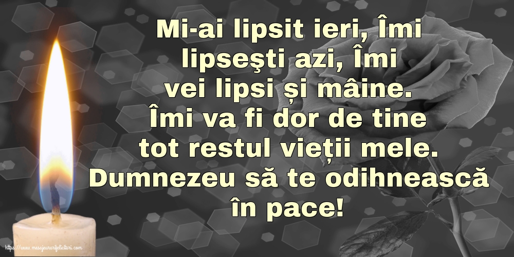 Comemorare Dumnezeu să te odihnească în pace!