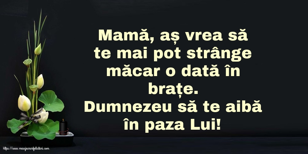 Comemorare Dumnezeu să te aibă în paza Lui! Mamă