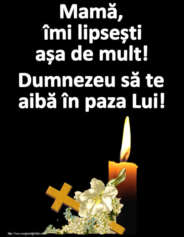 Comemorare Mamă, îmi lipsești așa de mult! Dumnezeu să te aibă în paza Lui!