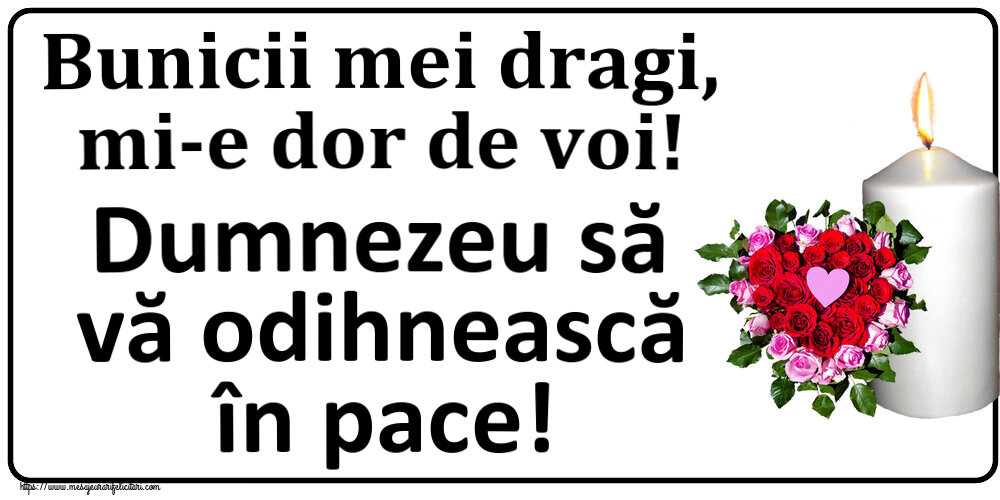 Comemorare Bunicii mei dragi, mi-e dor de voi! Dumnezeu să vă odihnească în pace!