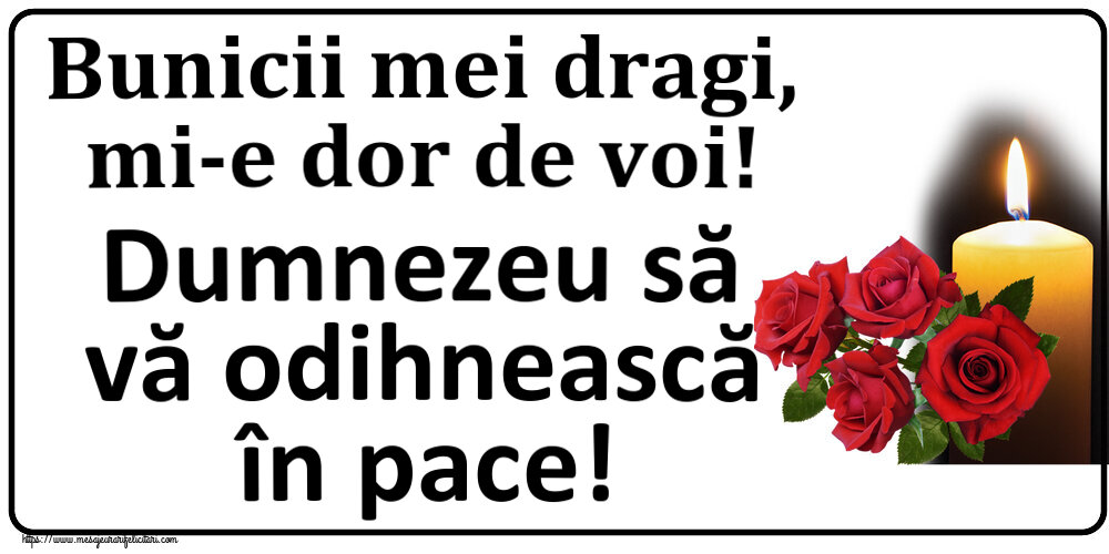 Comemorare Bunicii mei dragi, mi-e dor de voi! Dumnezeu să vă odihnească în pace!