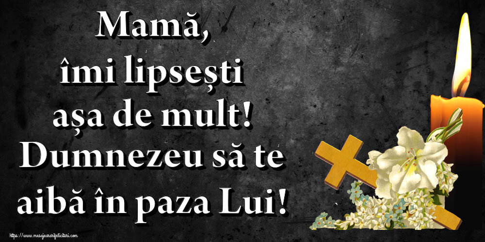 Mamă, îmi lipsești așa de mult! Dumnezeu să te aibă în paza Lui!