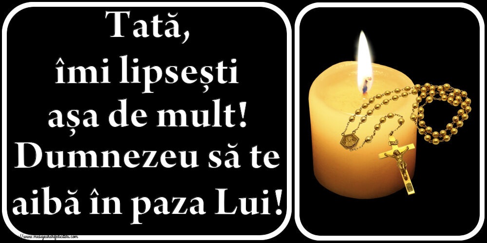 Tată, îmi lipsești așa de mult! Dumnezeu să te aibă în paza Lui!