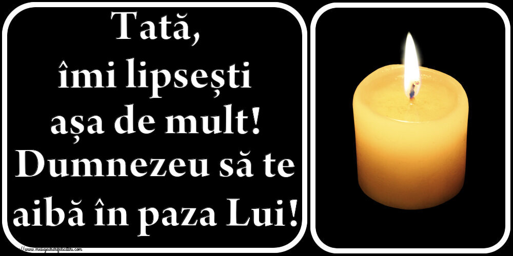 Tată, îmi lipsești așa de mult! Dumnezeu să te aibă în paza Lui!