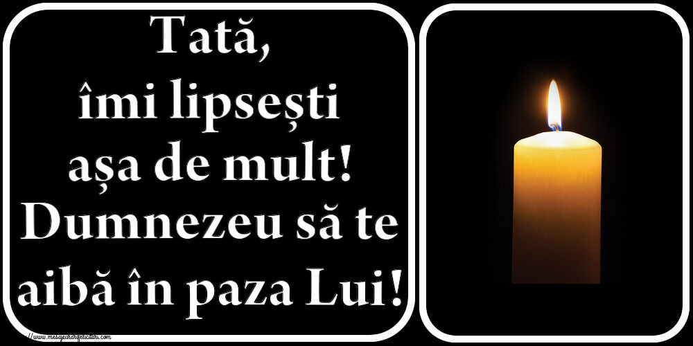 Tată, îmi lipsești așa de mult! Dumnezeu să te aibă în paza Lui!