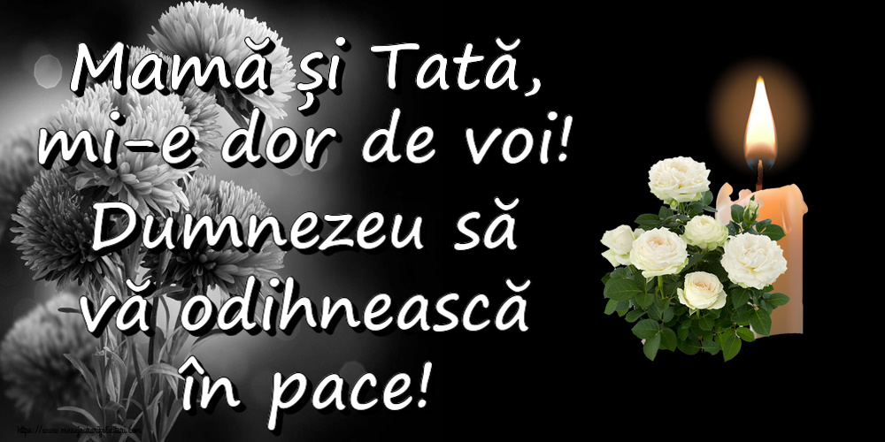Mamă și Tată, mi-e dor de voi! Dumnezeu să vă odihnească în pace!
