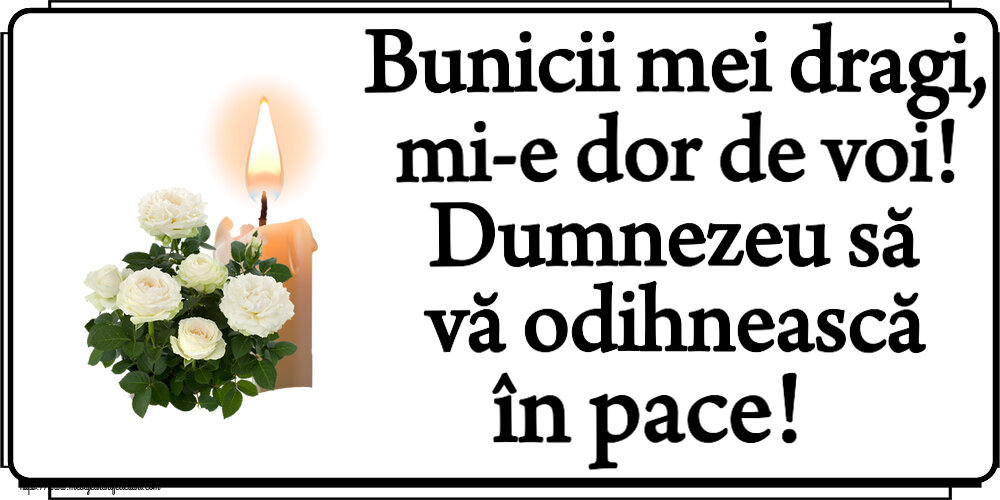 Bunicii mei dragi, mi-e dor de voi! Dumnezeu să vă odihnească în pace!