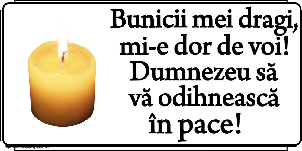 Bunicii mei dragi, mi-e dor de voi! Dumnezeu să vă odihnească în pace!