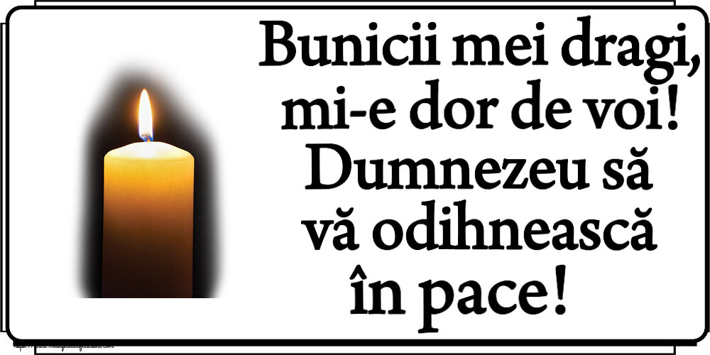Bunicii mei dragi, mi-e dor de voi! Dumnezeu să vă odihnească în pace!