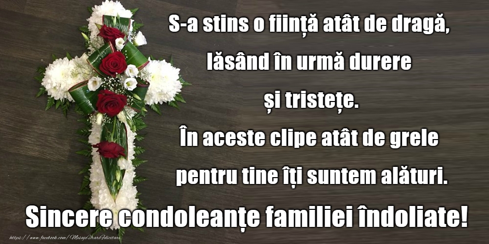 Sincere condoleanțe!