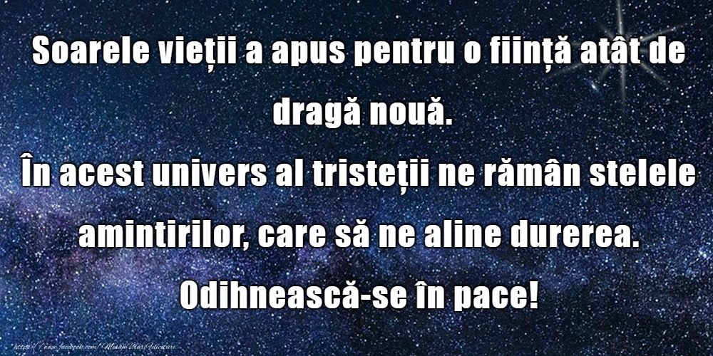 Sincere condoleanțe!