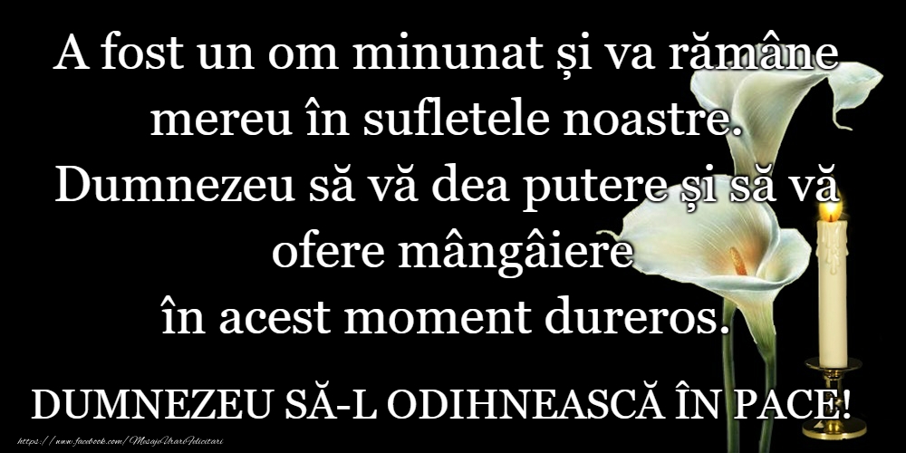 Sincere condoleanțe!