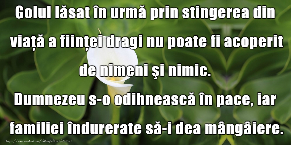 Sincere condoleanțe!