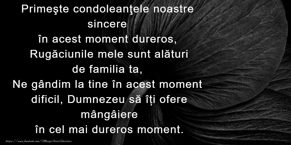 Sincere condoleanțe!