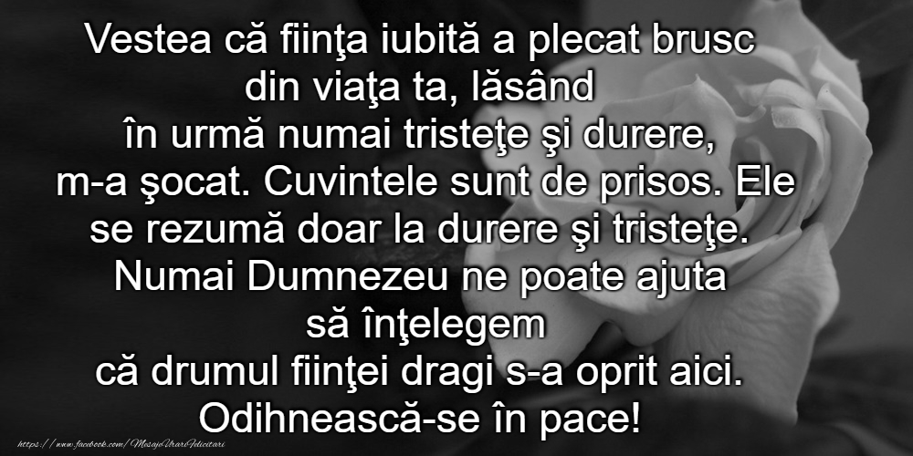 Sincere condoleanțe!