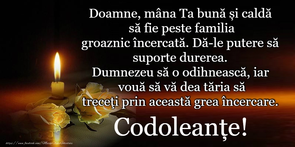 Sincere condoleanțe!