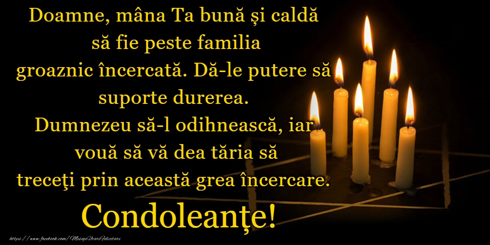 Sincere condoleanțe!