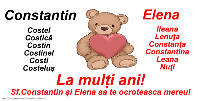 La mulți ani! Sf.Constantin și Elena sa te ocroteasca mereu!