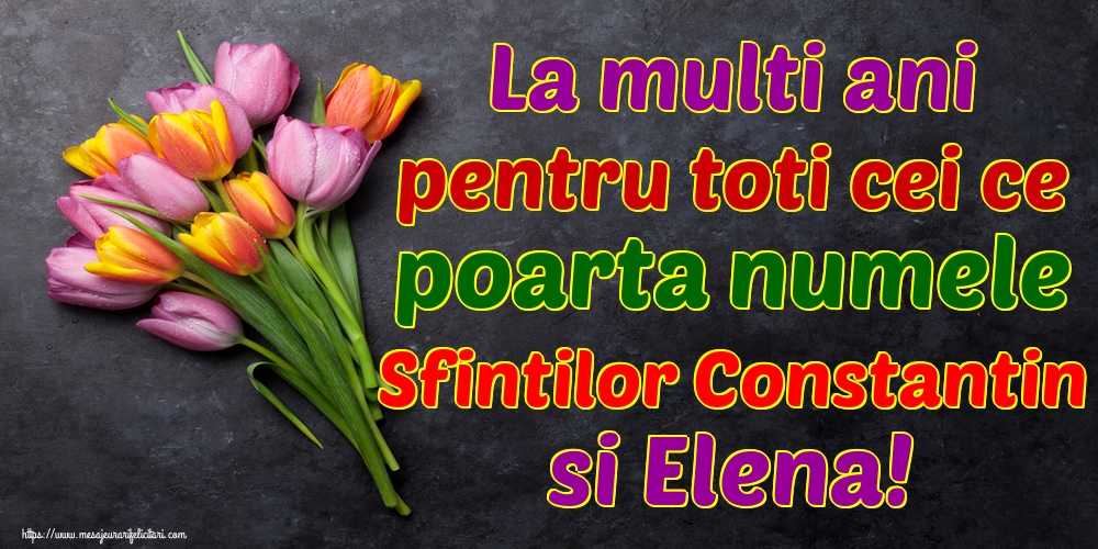La multi ani pentru toti cei ce poarta numele Sfintilor Constantin si Elena!