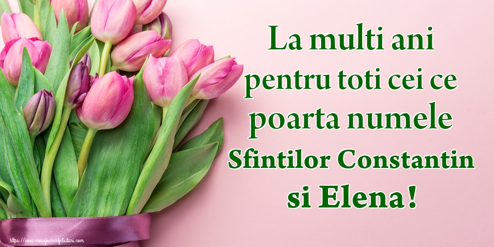 La multi ani pentru toti cei ce poarta numele Sfintilor Constantin si Elena!