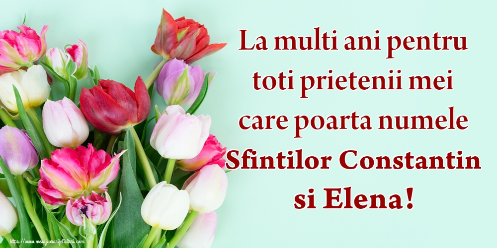 La multi ani pentru toti prietenii mei care poarta numele Sfintilor Constantin si Elena!