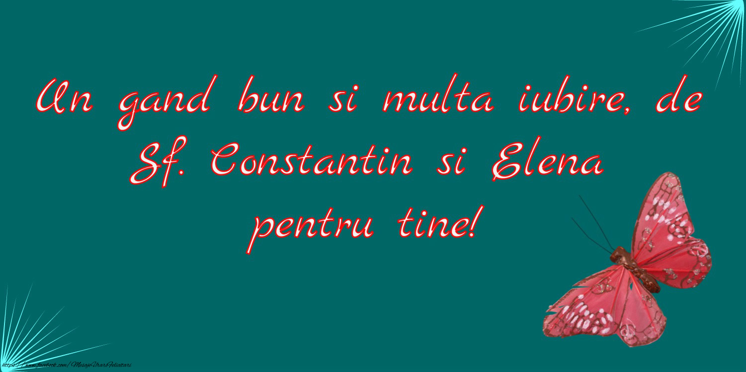 Felicitari de Sfintii Constantin si Elena - Un gand bun si multa iubire, de Sf. Constantin si Elena pentru tine! - mesajeurarifelicitari.com