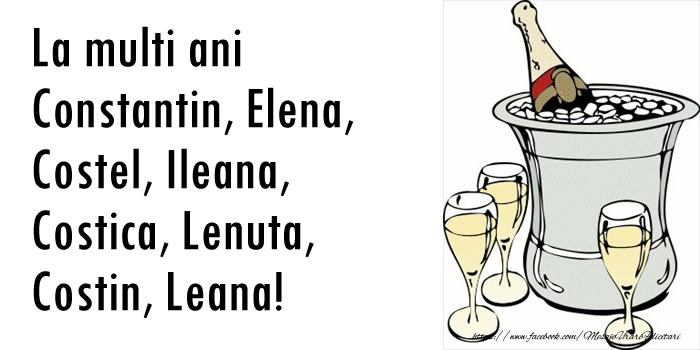 La multi ani Constantin, Elena, Costel, Ileana, Costica, Lenuta, Costin, Leana!