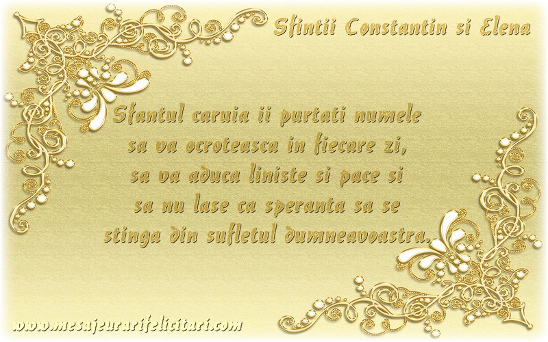 Sfantul caruia ii purtati numele sa va ocroteasca in fiecare zi, sa va aduca liniste si pace si sa nu lase ca speranta sa se stinga din sufletul dumneavoastra.
