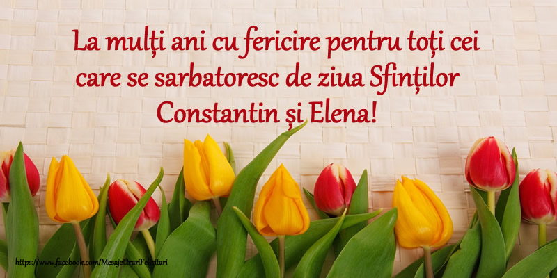 Felicitari de Sfintii Constantin si Elena - La mulți ani cu fericire pentru toți cei care se sarbatoresc de ziua Sfinților Constantin și Elena! - mesajeurarifelicitari.com