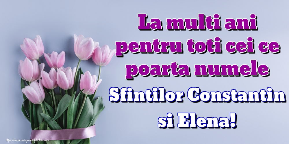 La multi ani pentru toti cei ce poarta numele Sfintilor Constantin si Elena!