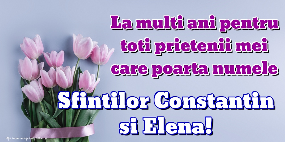 La multi ani pentru toti prietenii mei care poarta numele Sfintilor Constantin si Elena!