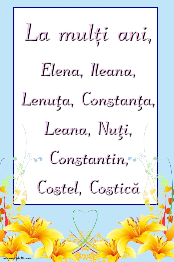 La mulți ani, Elena, Ileana