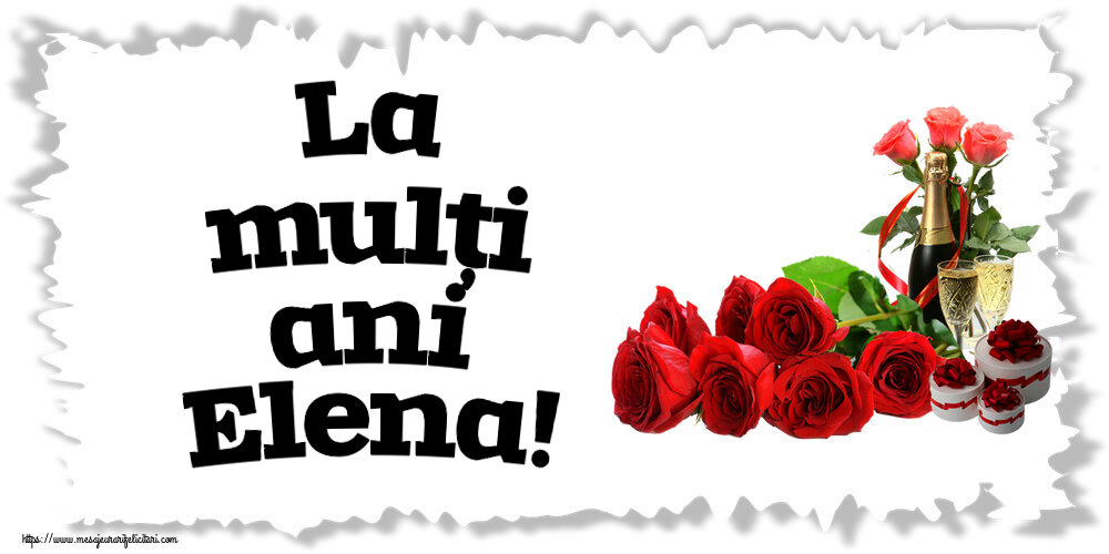 Sfintii Constantin si Elena La mulți ani Elena! ~ aranjament cu șampanie și trandafiri