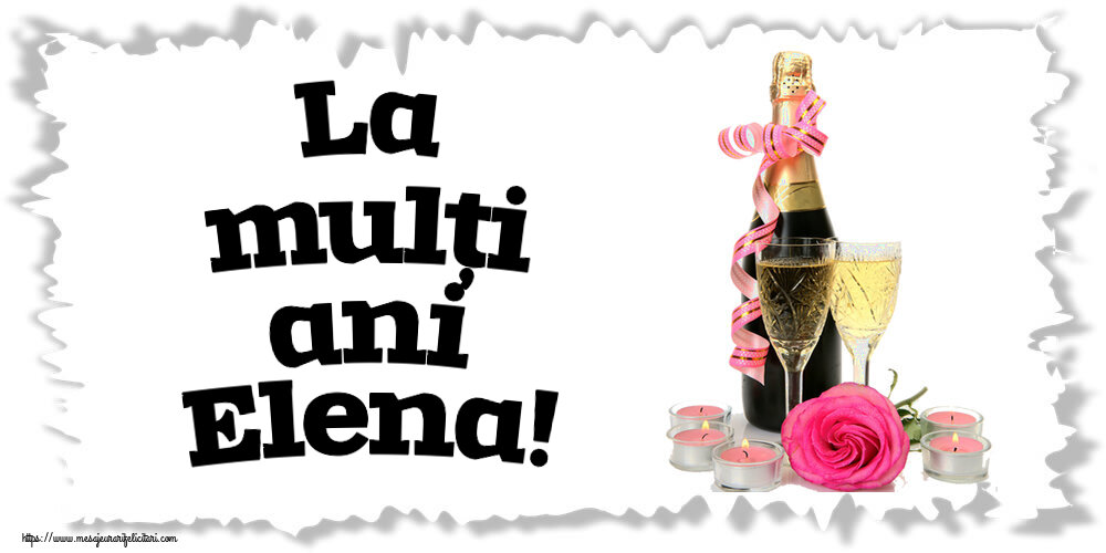 La mulți ani Elena! ~ aranjament șampanie, flori și lumânări