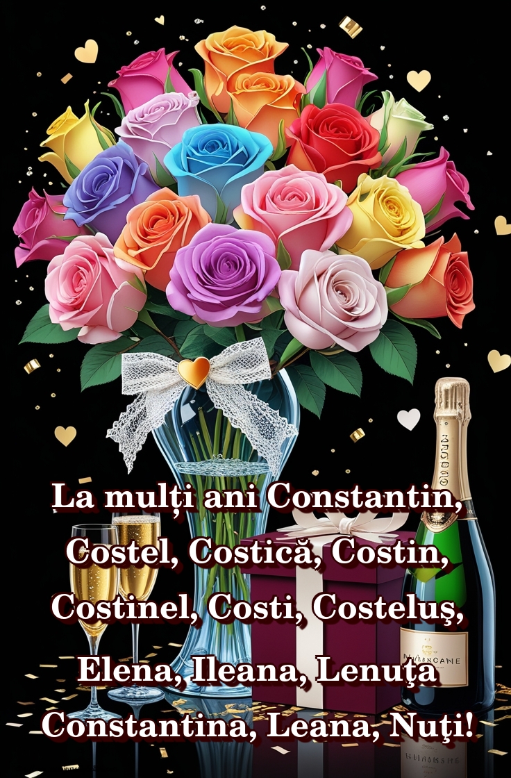 La mulți ani Constantin, Costel, Costică, Costin, Costinel, Costi, Costeluş, Elena, Ileana, Lenuţa Constantina, Leana, Nuţi!