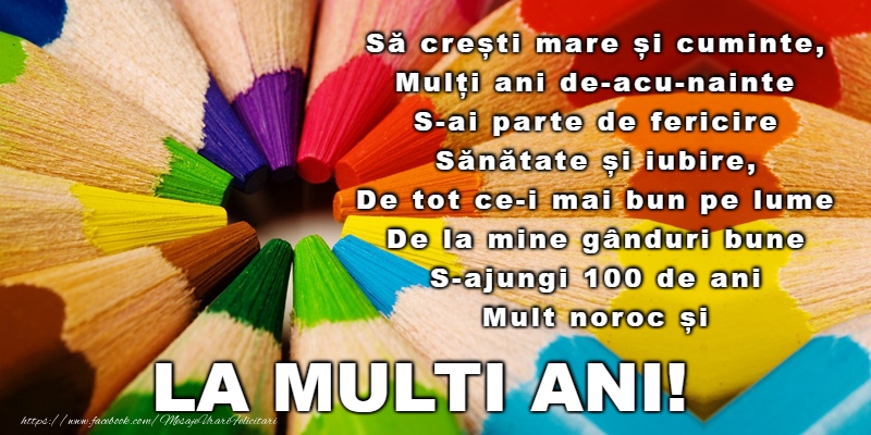 La multi ani pentru fetite si baieti
