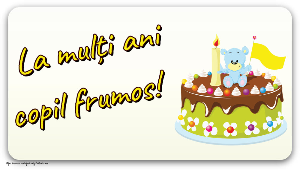 La mulți ani copil frumos! ~ tort cu ursuleț