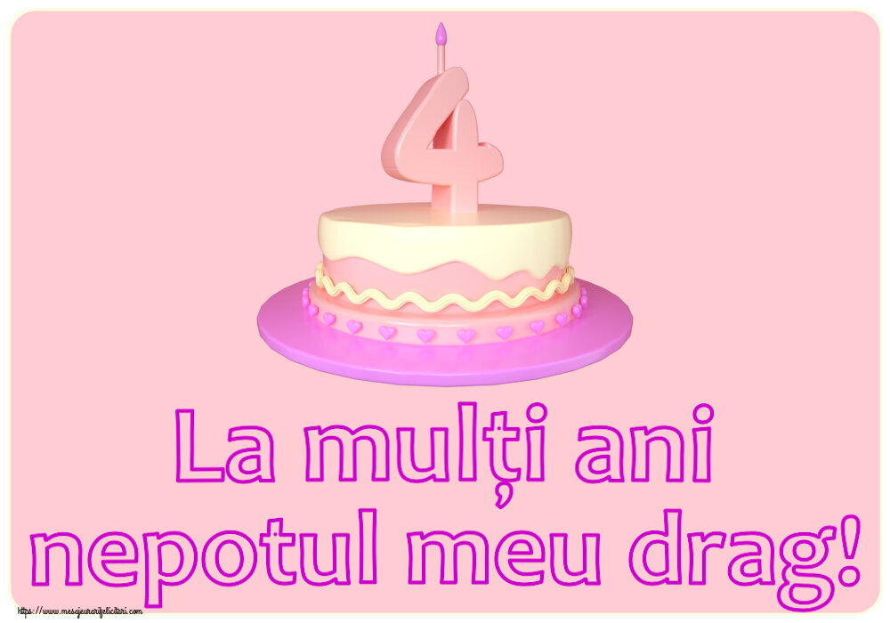 La mulți ani nepotul meu drag! ~ Tort 4 ani