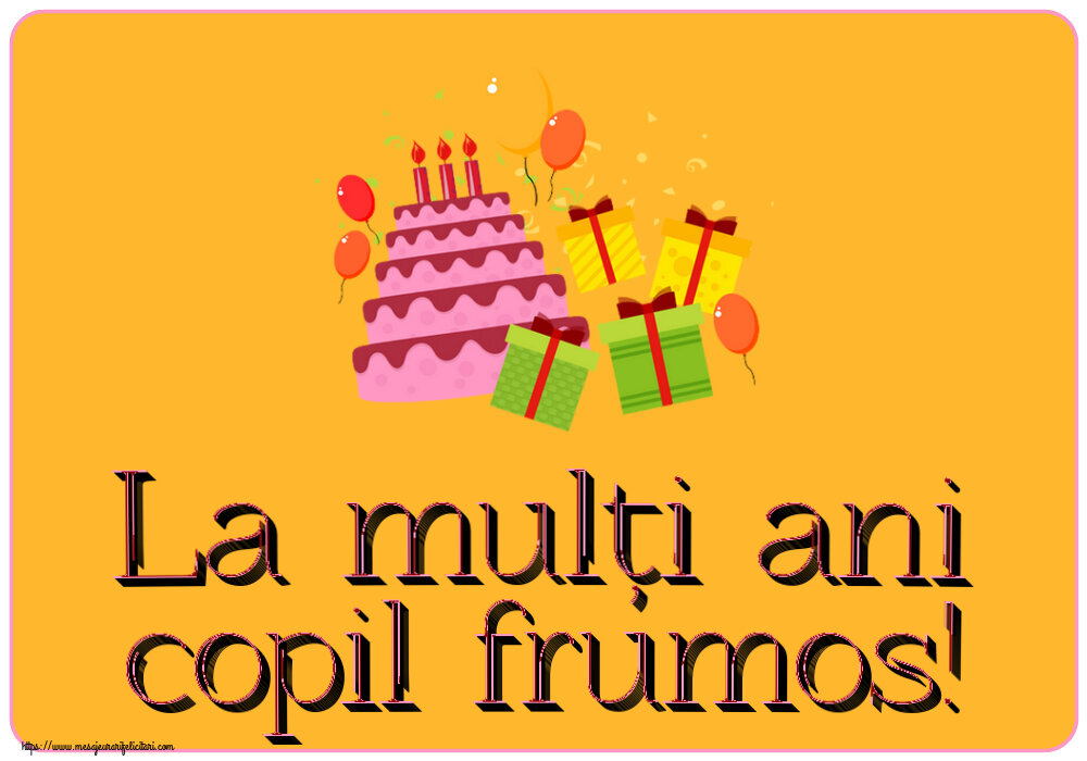 Copii La mulți ani copil frumos! ~ tort, cadouri și baloane