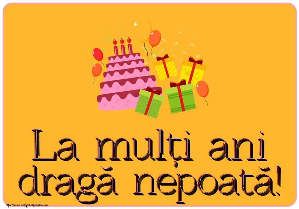 Copii La mulți ani dragă nepoată! ~ tort, cadouri și baloane